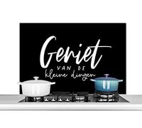 Credence Citations - Appréciez les petites choses - Proverbes Fond de hotte 100x65 cm Credence aluminium Plaque inox de cuisine