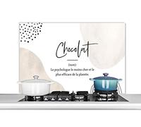 Credence Citations - Chocolat - Proverbes - Dictionnaire - Définition du chocolat Fond de hotte 100x65 cm Credence aluminium Plaque inox de cuisine