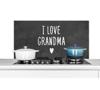 Credence Citations - Grand-mère - J'aime ma grand-mère - Proverbes Fond de hotte 100x50 cm Credence aluminium Plaque inox de cuisine
