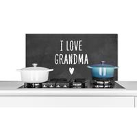 Credence Citations - Grand-mère - J'aime ma grand-mère - Proverbes Fond de hotte 80x40 cm Credence aluminium Plaque inox de cuisine