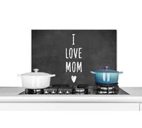 Credence Citations - J'aime maman - Proverbes - Mère Fond de hotte 70x50 cm Credence aluminium Plaque inox de cuisine
