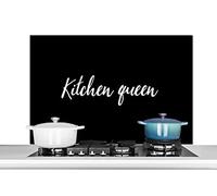 Credence Citations - Kitchen Queen - Femmes - Table de cuisson à induction Fond de hotte 100x65 cm Credence aluminium Plaque inox de cuisine