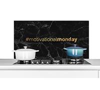 Credence Citations - Motivation - Or - Marbre Fond de hotte 100x50 cm Credence aluminium Plaque inox de cuisine