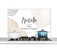 Credence Citations - Nutella - Proverbes - Dictionnaire - Définition du Nutella Fond de hotte 100x65 cm Credence aluminium Plaque inox de cuisine