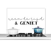 Credence Citations - Prenez votre temps et profitez - Proverbes Fond de hotte 100x65 cm Credence aluminium Plaque inox de cuisine
