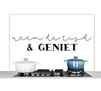 Credence Citations - Prenez votre temps et profitez - Proverbes Fond de hotte 120x80 cm Credence aluminium Plaque inox de cuisine