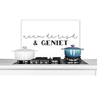 Credence Citations - Prenez votre temps et profitez - Proverbes Fond de hotte 60x40 cm Credence aluminium Plaque inox de cuisine
