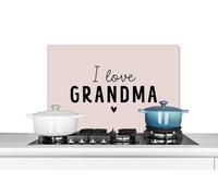 Credence Citations - Proverbes - J'aime ma grand-mère Fond de hotte 70x50 cm Credence aluminium Plaque inox de cuisine