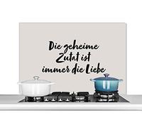 Credence Citations - Proverbes - Le secret est toujours l'amour Fond de hotte 100x65 cm Credence aluminium Plaque inox de cuisine