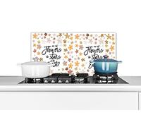 Credence Citations - Proverbes - Les fleurs ne sont-elles pas les étoiles de la terre ? Fond de hotte 70x30 cm Credence aluminium Plaque inox de cuisine