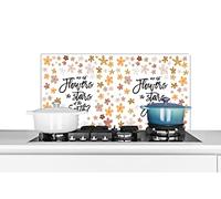 Credence Citations - Proverbes - Les fleurs ne sont-elles pas les étoiles de la terre ? Fond de hotte 90x45 cm Credence aluminium Plaque inox de cuisine