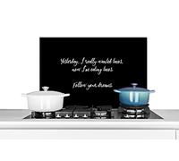 Credence Citations - Proverbes - Nourriture - Hier, je voulais vraiment des tacos - Amateur de tacos Fond de hotte 70x50 cm Credence aluminium Plaque inox de cuisine