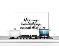 Credence Citations - Quand on regarde autour de soi, on voit à quel point tout est beau - Texte Fond de hotte 60x40 cm Credence aluminium Plaque inox de cuisine