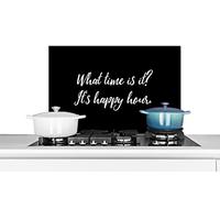 Credence Citations - Quelle heure est-il ? C'est l'happy hour - Alimentation - Proverbes Fond de hotte 70x50 cm Credence aluminium Plaque inox de cuisine