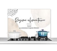 Credence Citations - Régime alimentaire - Dictionnaire - Proverbes - Définition du régime alimentaire Fond de hotte 100x65 cm Credence aluminium Plaque inox de cuisine