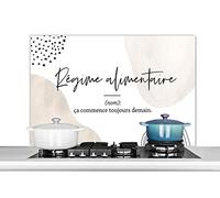 Credence Citations - Régime alimentaire - Dictionnaire - Proverbes - Définition du régime alimentaire Fond de hotte 100x65 cm Credence aluminium Plaque inox de cuisine