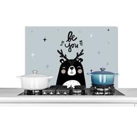Credence Citations - Sois toi - Proverbes - Enfants - Bébé Fond de hotte 80x55 cm Credence aluminium Plaque inox de cuisine