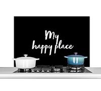 Credence Citations - Texte - Mon coin de paradis Fond de hotte 100x65 cm Credence aluminium Plaque inox de cuisine