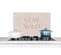 Credence Citations - Texte - Reste sauvage Fond de hotte 70x50 cm Credence aluminium Plaque inox de cuisine