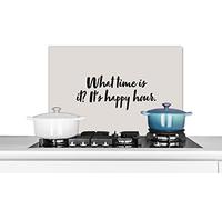 Credence Citations - What time is it it's happy hour - Proverbes - Alcool Fond de hotte 60x40 cm Credence aluminium Plaque inox de cuisine