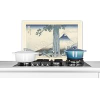 Credence Col de Mishima dans la province de Kai - Peinture de Katsushika Hokusai Fond de hotte 70x50 cm Credence aluminium Plaque inox de cuisine