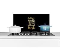 Credence Confiance en soi - Or - Noir Fond de hotte 70x30 cm Credence aluminium Plaque inox de cuisine