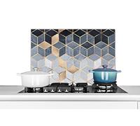 Credence Cube - Or - Motifs Fond de hotte 70x50 cm Credence aluminium Plaque inox de cuisine