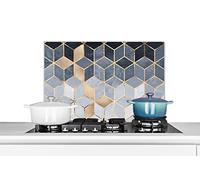 Credence Cube - Or - Motifs Fond de hotte 70x50 cm Credence aluminium Plaque inox de cuisine