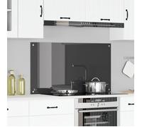 Crédence de Cuisine - 110x60 cm - Verre Trempé - Gris Foncé - Finition Mat