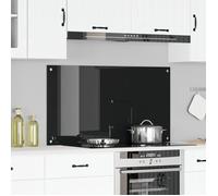 Crédence de cuisine vidaXL noire 110x60x0,6 cm en verre trempé