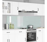 vidaXL Crédence de cuisine 2 pcs – Verre trempé 100 x 60 cm Blanc, Mur anti-chaleur