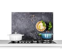 Credence Dessert - Basilic - Herbes - Industriel Fond de hotte 90x60 cm Credence aluminium Plaque inox de cuisine