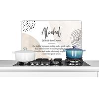 Credence Dictionnaire - Alcool - Proverbes Fond de hotte 70x50 cm Credence aluminium Plaque inox de cuisine