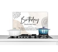 Credence Dictionnaire - Anniversaire - Citation Fond de hotte 60x40 cm Credence aluminium Plaque inox de cuisine