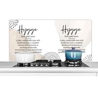 Credence Dictionnaire - Hygge - Citations Fond de hotte 120x60 cm Credence aluminium Plaque inox de cuisine