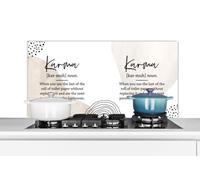 Credence Dictionnaire - Karma - Citations Fond de hotte 100x50 cm Credence aluminium Plaque inox de cuisine