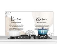 Credence Dictionnaire - Karma - Citations Fond de hotte 120x60 cm Credence aluminium Plaque inox de cuisine