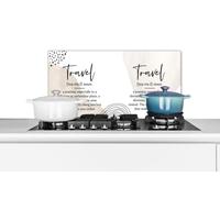Credence Dictionnaire - Voyage - Citations Fond de hotte 70x30 cm Credence aluminium Plaque inox de cuisine