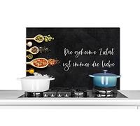 Credence Die geheime Zutat ist immer die liebe - Citations - Proverbes Fond de hotte 80x55 cm Credence aluminium Plaque inox de cuisine