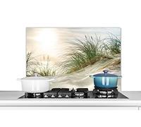 Credence Dunes - Îles des Wadden - Eau Fond de hotte 80x55 cm Credence aluminium Plaque inox de cuisine