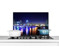 Credence Eau - Lumière - Nuit - Ligne d'horizon Fond de hotte 60x40 cm Credence aluminium Plaque inox de cuisine