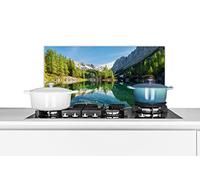 Credence Eau - Montagnes - Roches Fond de hotte 60x30 cm Credence aluminium Plaque inox de cuisine