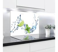 Crédence en verre trempé résistant à la chaleur - Décoration - 90 x 65 cm - 4 mm d'épaisseur - Parfait derrière les cuisinières à gaz, céramique et induction - Facile à nettoyer et à suspendre