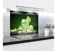 Crédence en verre trempé résistant à la chaleur - Décoration - 90 x 65 cm - 4 mm d'épaisseur - Parfait derrière les cuisinières à gaz, céramique et induction - Facile à nettoyer et à suspendre