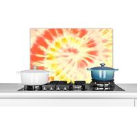 Credence Été - Tie dye - Rouge Fond de hotte 60x40 cm Credence aluminium Plaque inox de cuisine