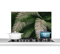 Credence Feuilles de palmier - Été - Tropical Fond de hotte 80x55 cm Credence aluminium Plaque inox de cuisine