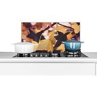 Credence Feuilles - Érable - Automne - Saisons Fond de hotte 60x30 cm Credence aluminium Plaque inox de cuisine