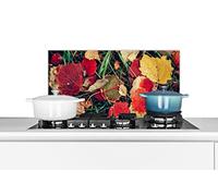 Credence Feuilles - Novembre - Automne - Nature Fond de hotte 60x30 cm Credence aluminium Plaque inox de cuisine