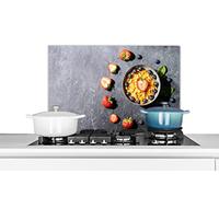 Credence Fraise - Cornflakes - Baies - Herbes Fond de hotte 70x50 cm Credence aluminium Plaque inox de cuisine