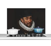 Credence Guillaume d'Orange - Adriaen Thomasz Fond de hotte 100x65 cm Credence aluminium Plaque inox de cuisine